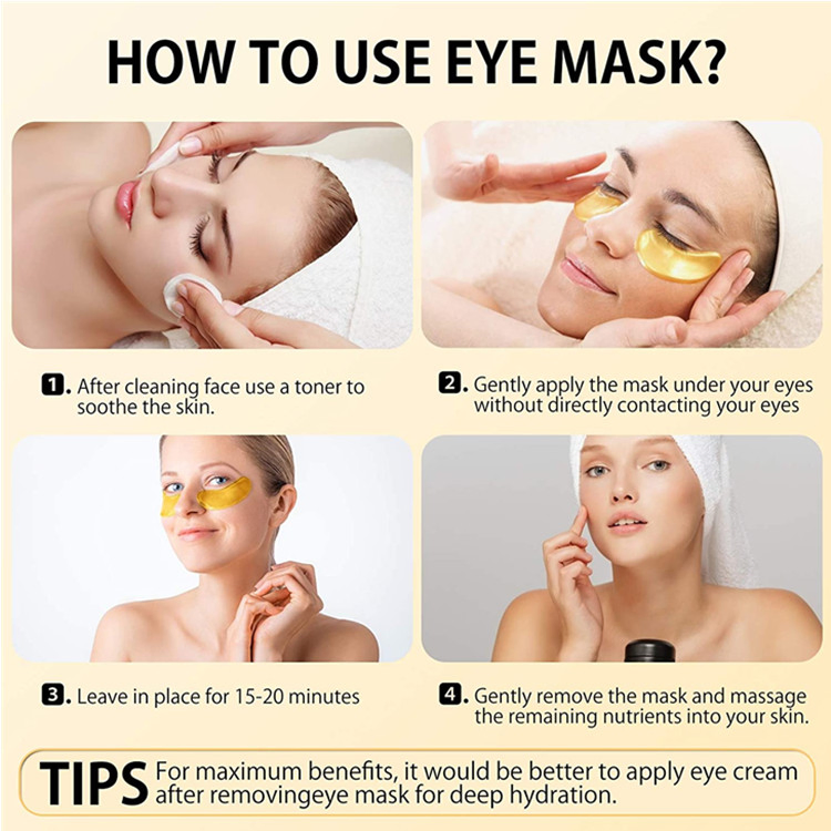 Anti Wrinkle 24K Golden Under Eye Mask for Men and Women