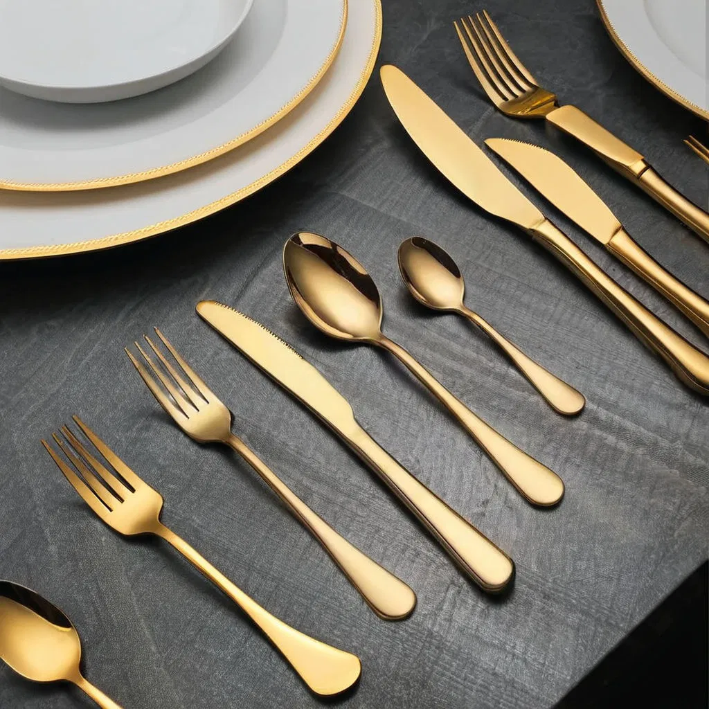 Wholesale Stainless Steel Tableware Folk and Knife Set Restaurant