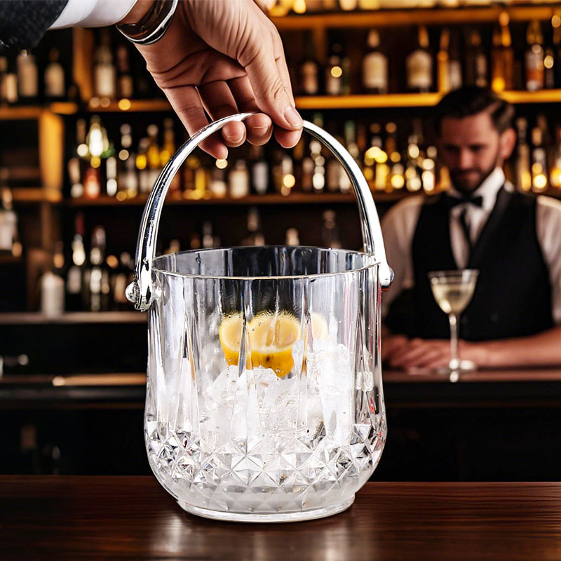 Portable Ice Bucket Beer Bucket Bar Accessories 1200ml Plastic Ice Buckets