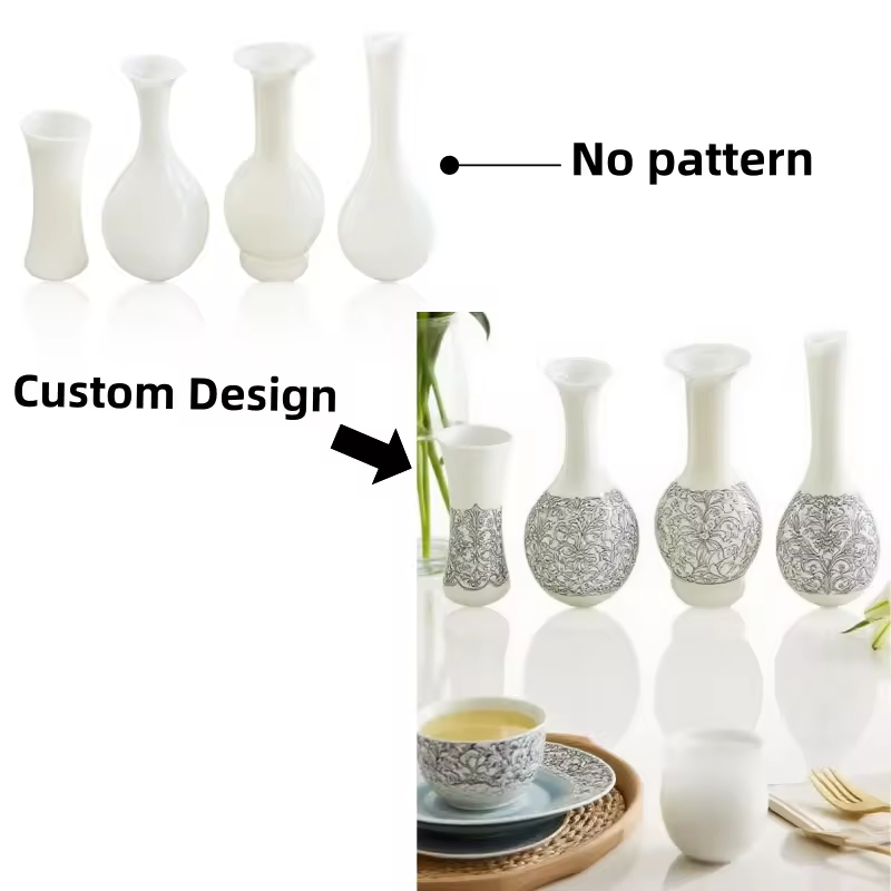 2025 Custom Glossy Ceramic Vases Nordic Minimalist Floral Porcelain Bud Cylinder Vases for Christmas Home Decor