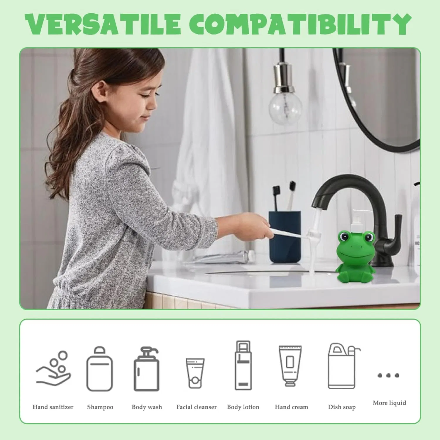 300ml Cute Refillable Kids Soap Shampoo Dispenser with Pump