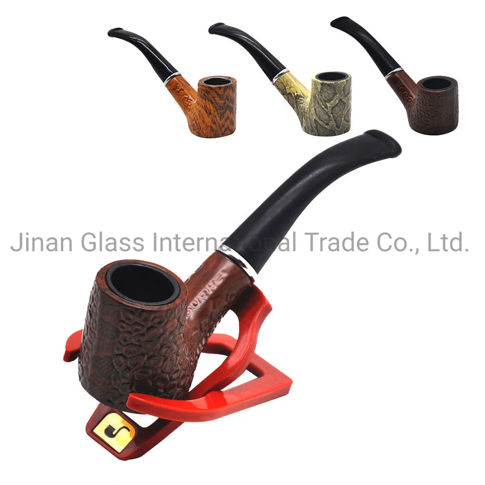 Classic Carved Wooden Smoking Pipe Tobacco Accessory Traditional Style Natural Handmade Cigar Pipe Curved Smoke Tools