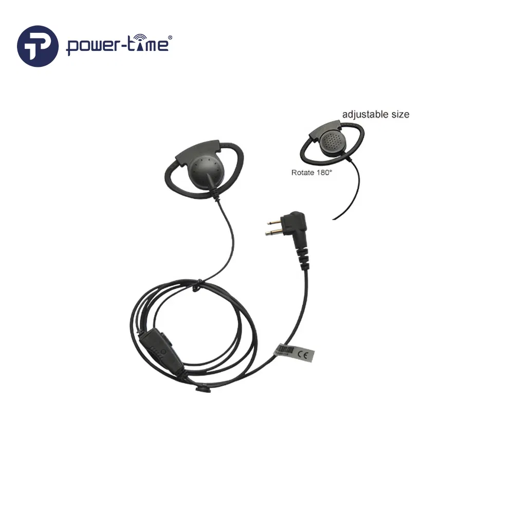 2 Pin Adjustable D Ear Hook Headphone for P040 Gp300 CT450 Radios