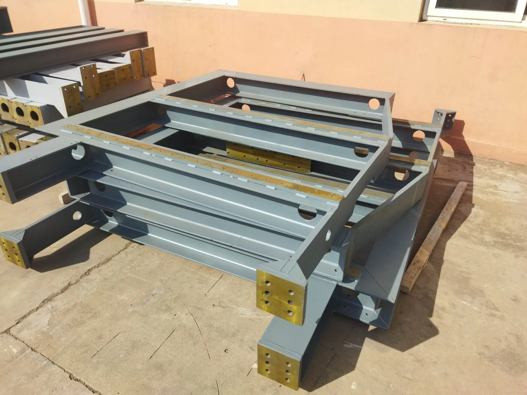 Construction of Steel Frame Structure Foundations, Columns, Beams and Floors