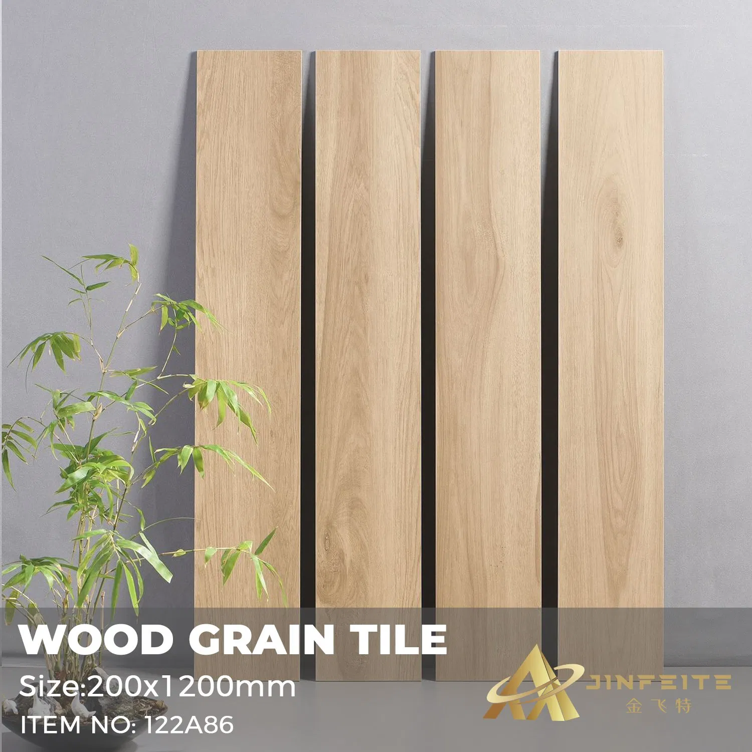 Керамогранитная плитка Ash Grey 200x1200 мм для пола и стен