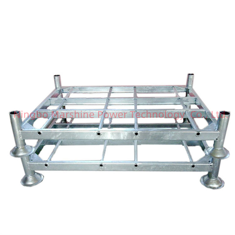 Welded Warehouse Adjustable Portable Logistics Metal Tube Metal Steel Stackable Pallet