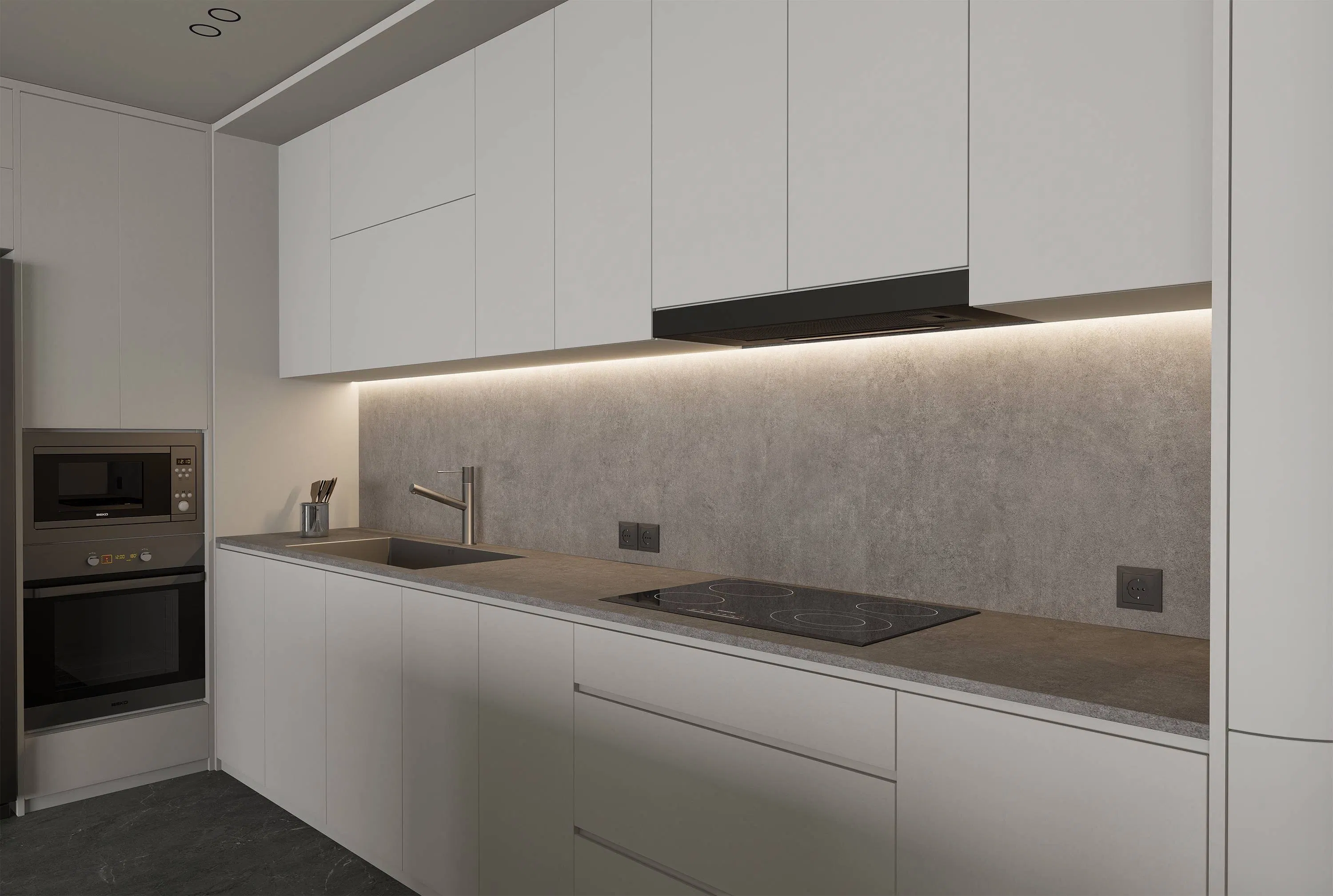 Large Format New York Grey Sintered Stone Countertop for interiors/indoor kitchen/bathroom/bar/table decoration
