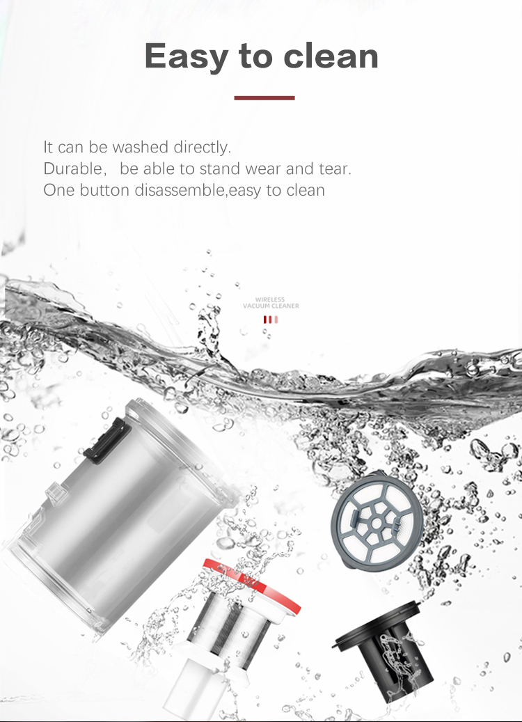 130W Brush Motor Portable Stick Wireless Vacuum Cleaner