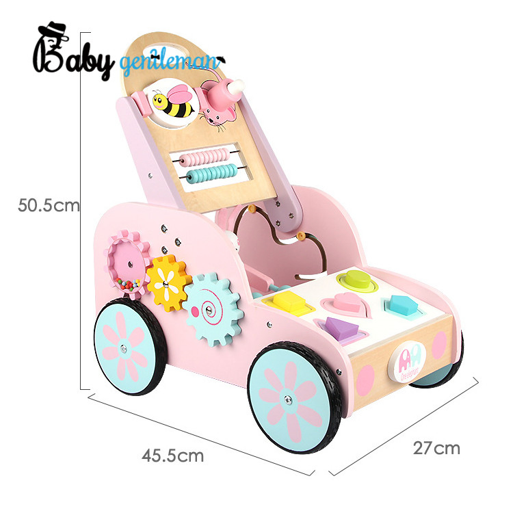 Factory Wholesale Activity Fun Wooden Push Walker for Kids Z16169e