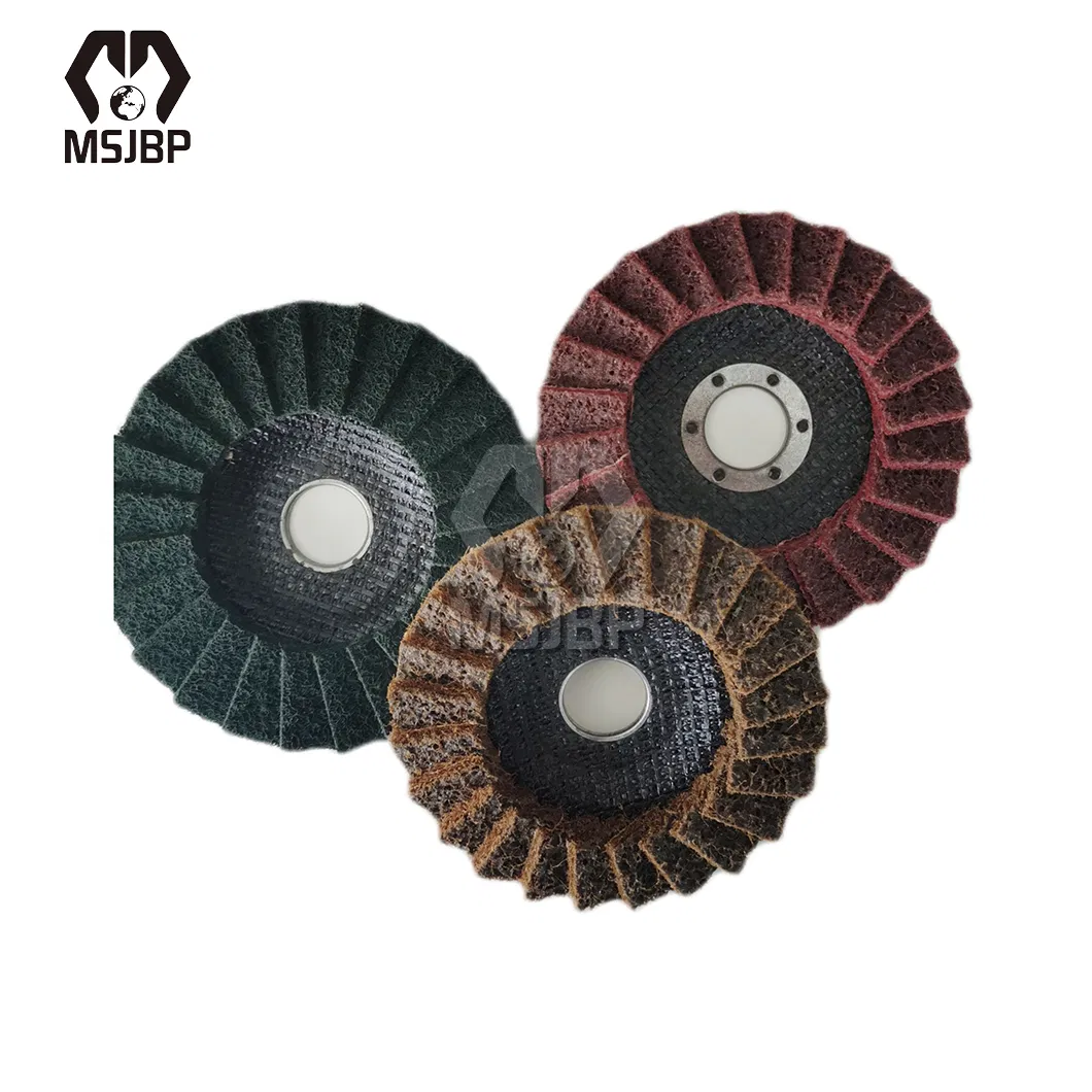 Msjbp Non Woven Polishing Wheel China Manufacturers Coarse / Medium / Fine Grit Surface Condition Flap Disc with Nylon Nonwoven