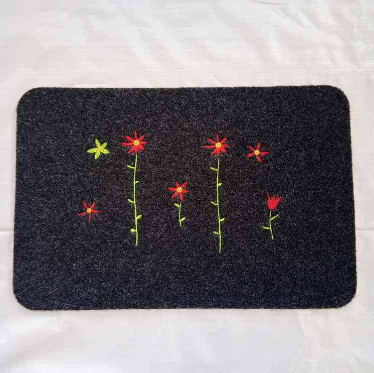 Polyester Material TPR Backing Water Absorption Custom Embroidery Colorful Non Woven Entrance Mat Door Mat Carpet Kitchen Floor Mats Bath Mat