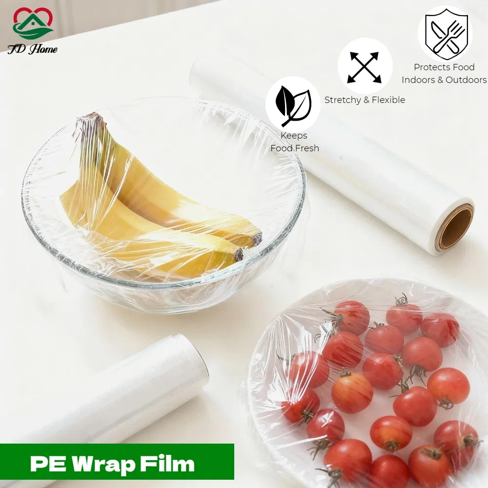 Food Grade 12'' X 328 Feet PE Food Cling Wrap Film Cling Film for Vegetable Packaging