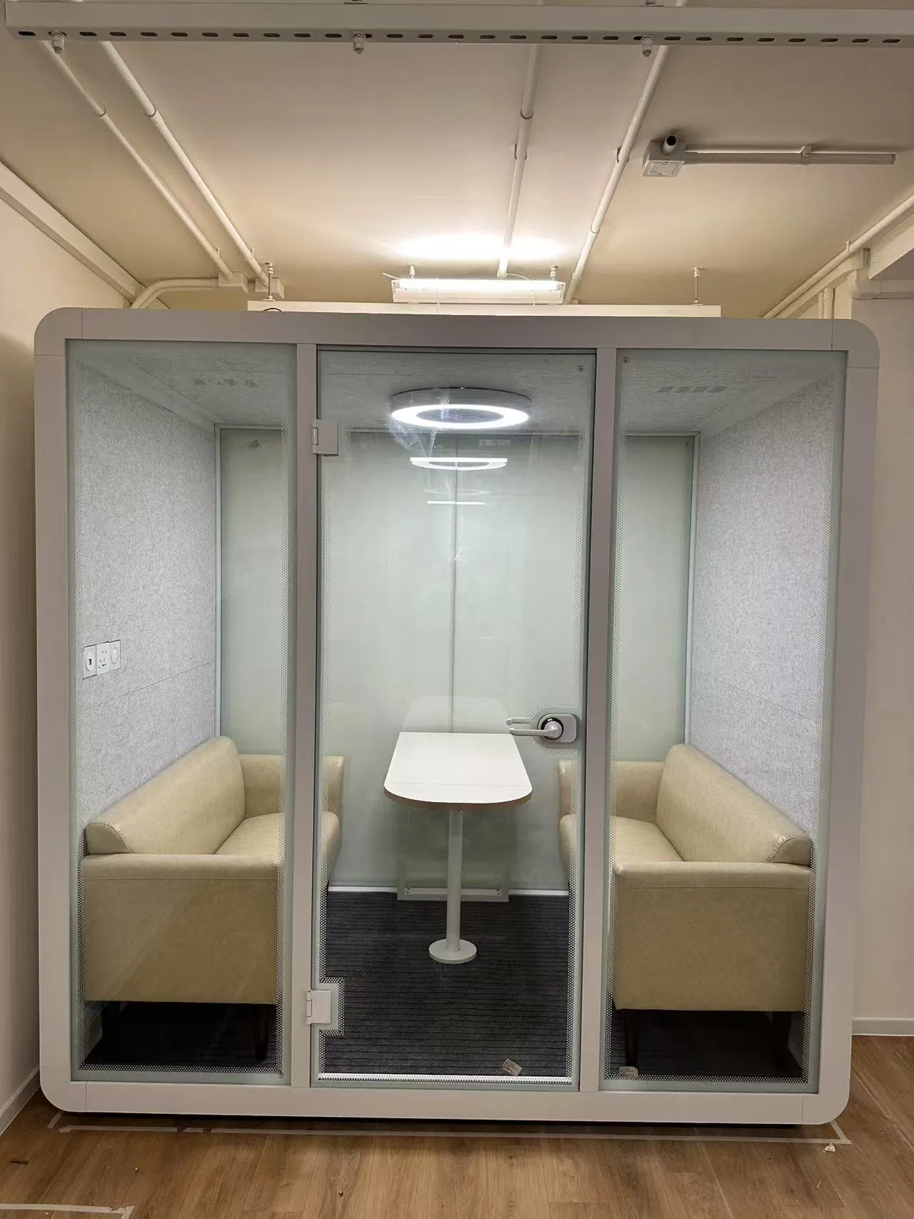 Silent Privacy Soundproof Phone Meeting Pod with Fresh Air System for Indoor Office Pantry