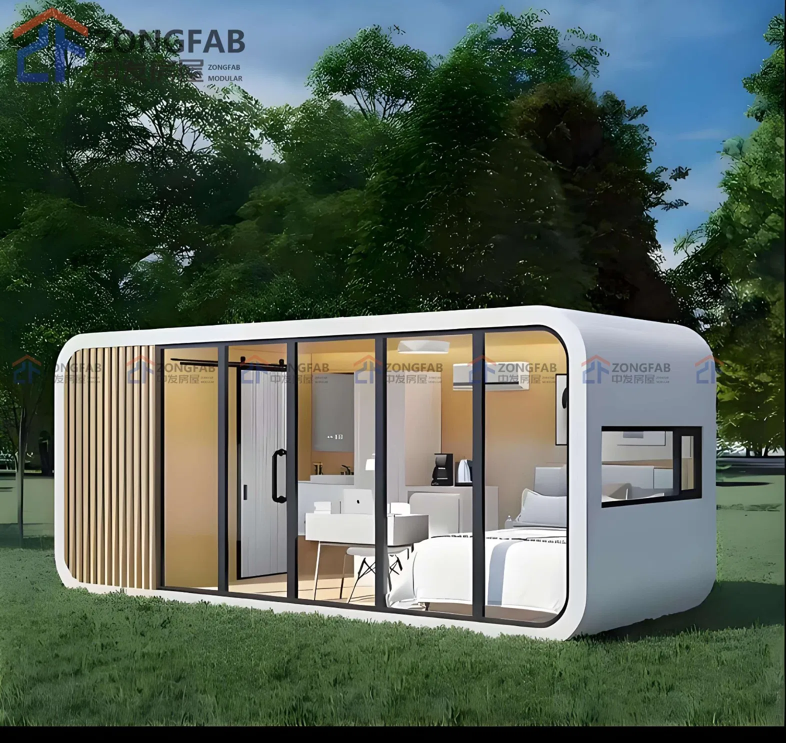 Camping Modular Design Customized Portable Mobile Modular Prefab Cabin Pod Apple House Home