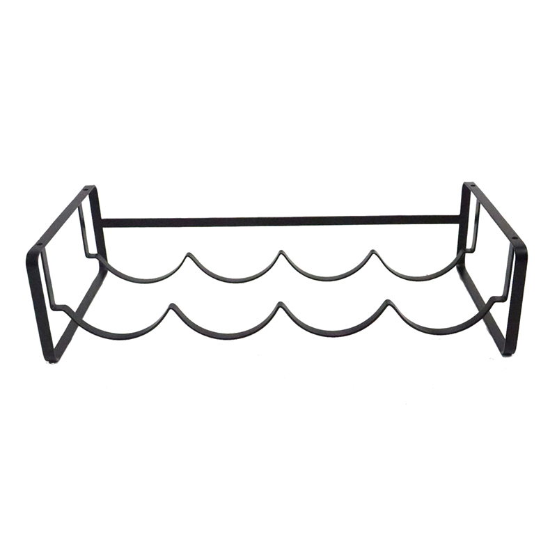 Black Color Stackable Wine Rack on The Table