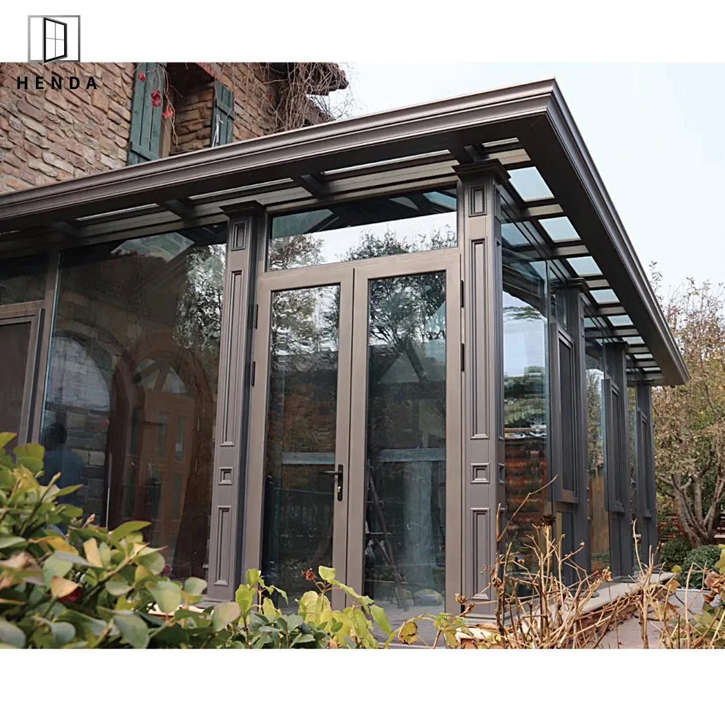 Aluminum Double Glass Sunroom with Sliding /Casement/Skylight Window for Garden