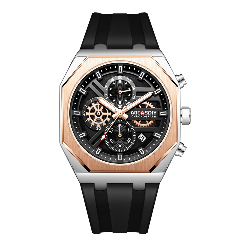 New Men's Sports Multifunctional Quartz Watch Waterproof Luminous Wristwatch