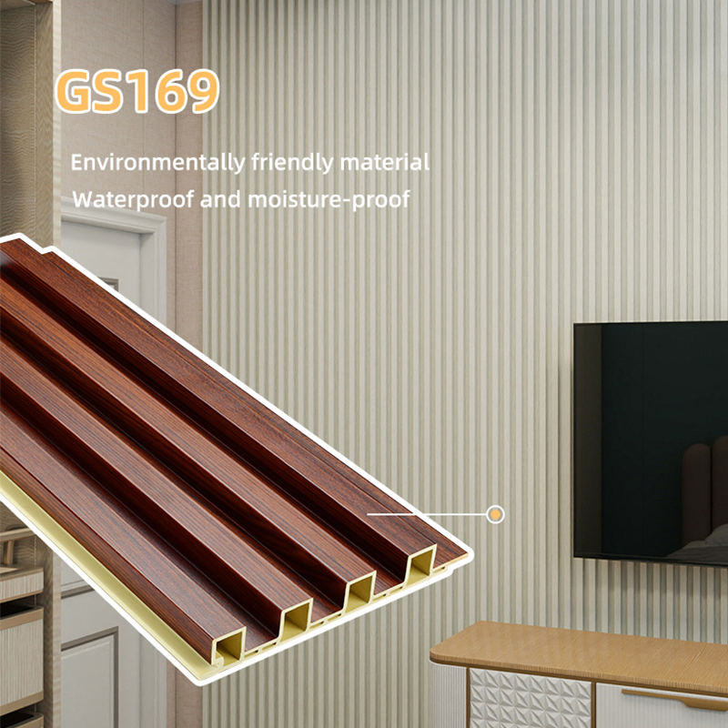 China Supplier OEM Elegant 169*22mm Wood-Grain Fluted Wall Panels WPC Wall Panels