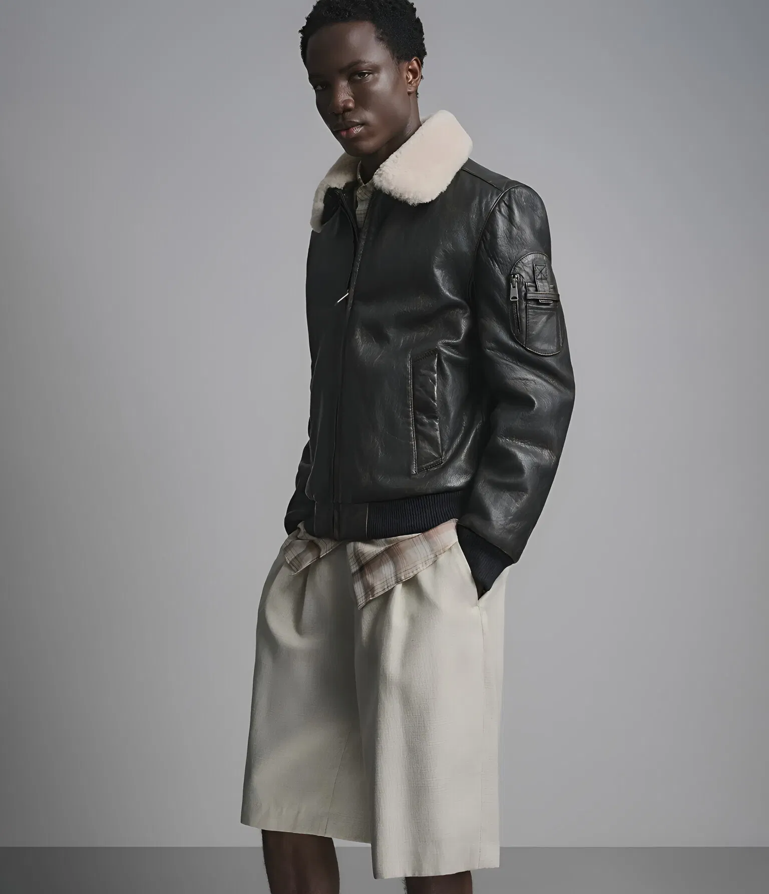 Premium Faux Leather Biker Jacket for Men with Warm Fur