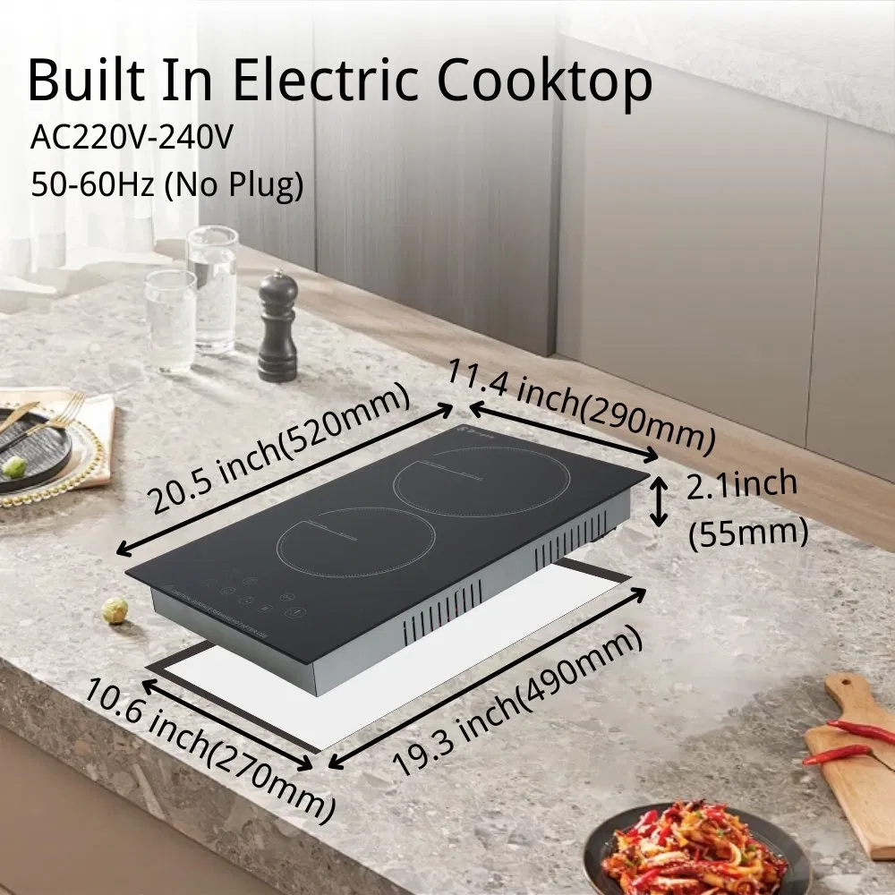 New Trend Electric Cooktop Built-in 3000W Infrared Cooker 2 Burner Ceramic Cooker