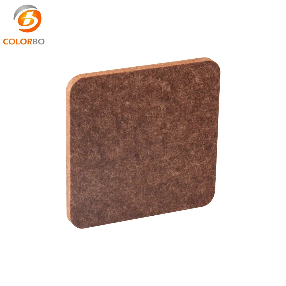 Class A Fire Retardant Interior Acoustic Ceiling Material CBB39 Red Brown Polyester Fiber 9mm Panel