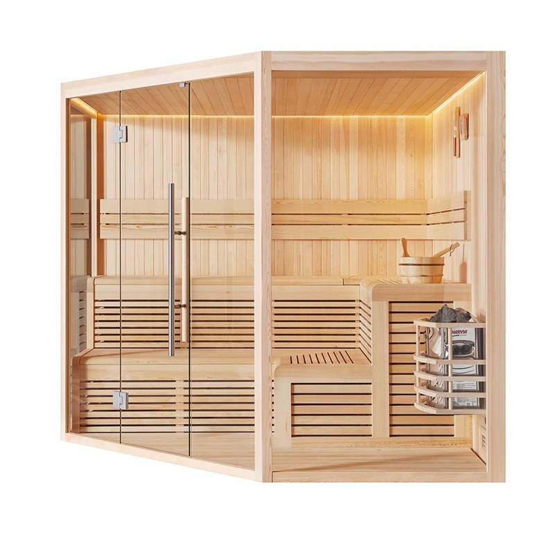 Hydrorelax Large Size Solid Wood Background Luxury Home Personal Wood Outdoor Sauna Room