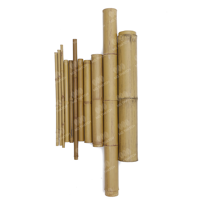Flame Resistant Faux Plastic Bamboo Poles Corrosion Resistant Outdoor Artificial Decoration Materials