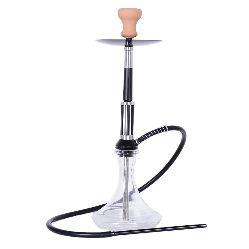 Cost-Effective Metal Luster Aluminum Alloy Single Tube Conical Glass Shisha Hookah