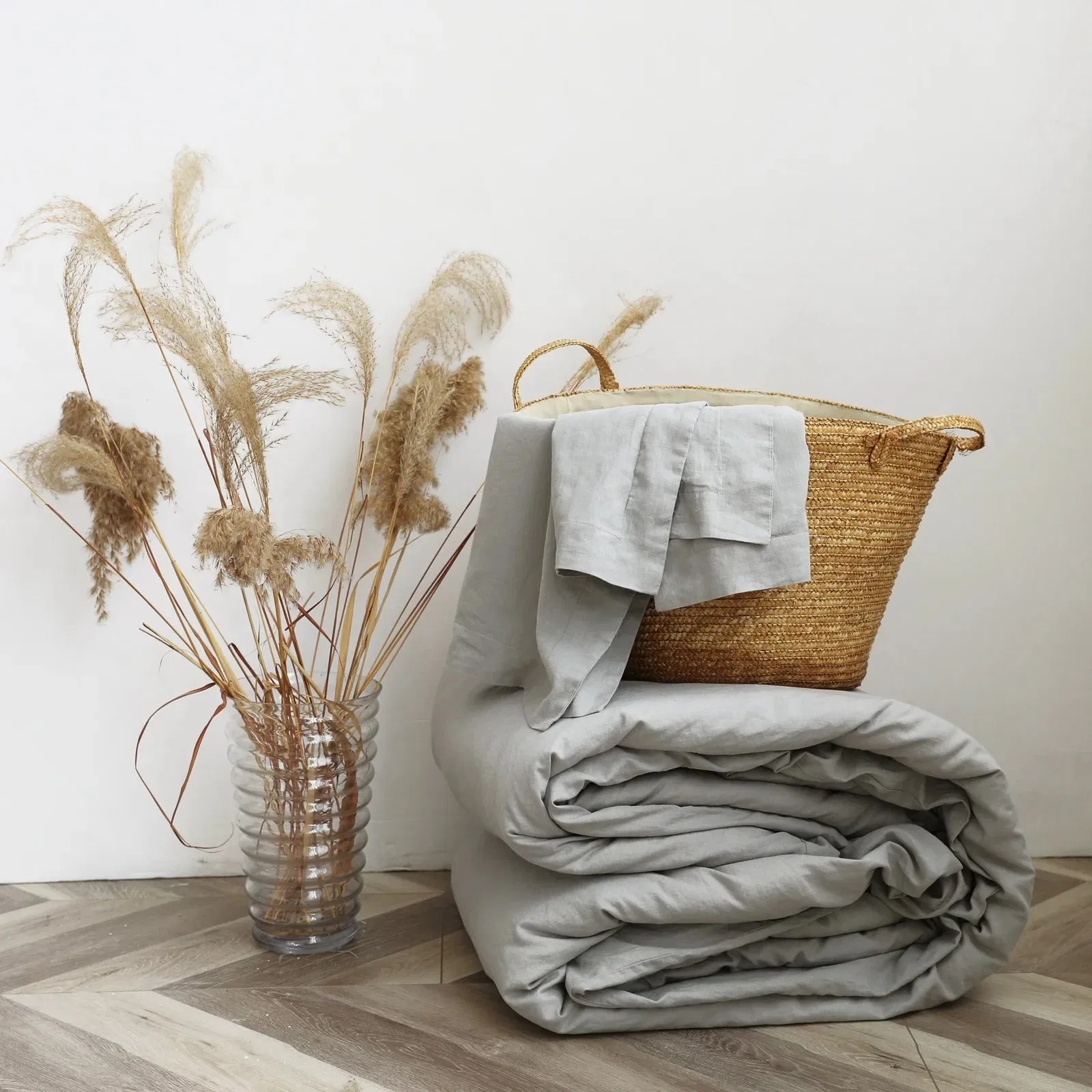 High Quality Flax Cotton Blend Soft Breathable Duvet Cover Set