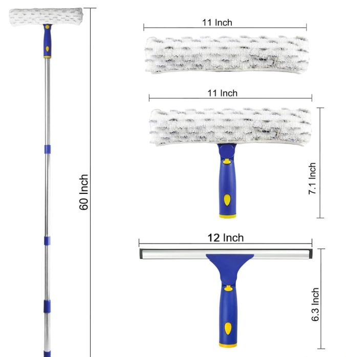 Скребок-щетка для окон с мягкой ручкой и распылителем