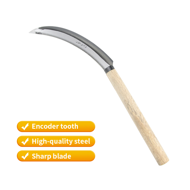 Grass Knives Farming Rice Sickle Wooden Handle Harvest Sickle Farm Tool