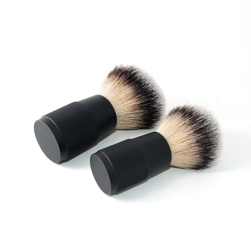 Private Label Premium Black Metal Synthetic Eco-Friendly Beard Shaving Brush
