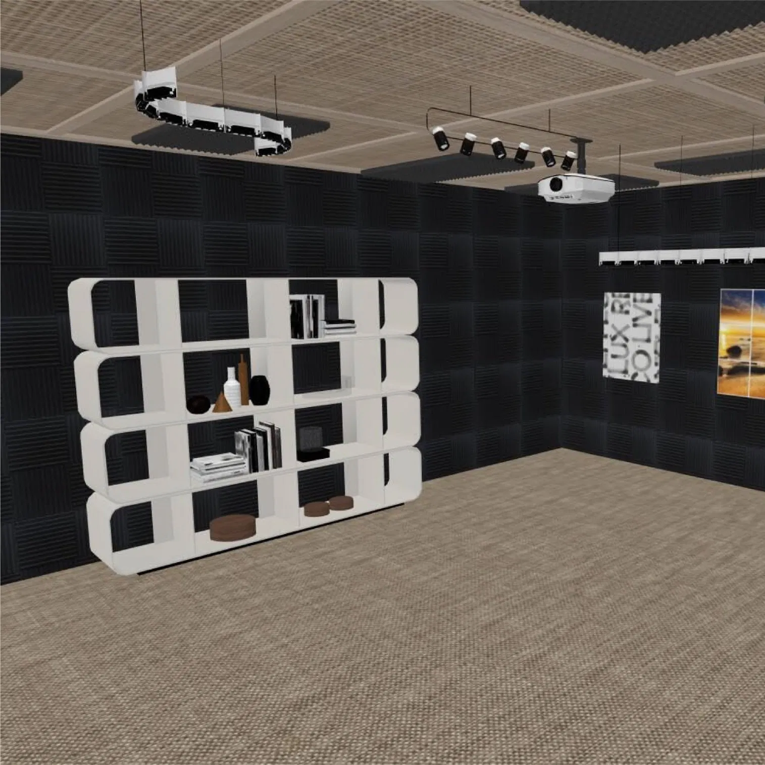 Charcoal Soundproofing Treatment Studio Wall Padding Sound Absorbing Fireproof Pyramid