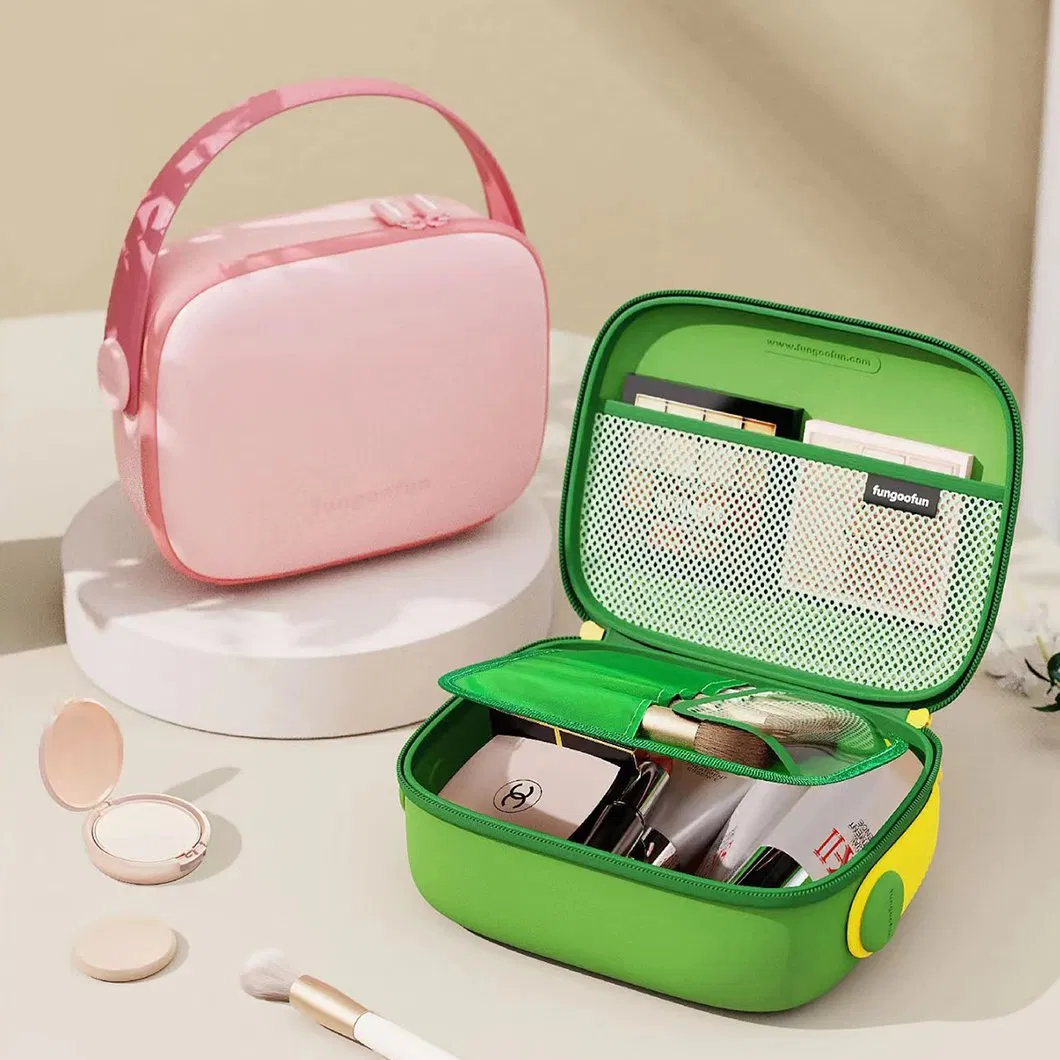 Custom Waterproof EVA PU Cosmetic Case Black Customized Travel Zipper Makeup Set Bag Make up Boxes