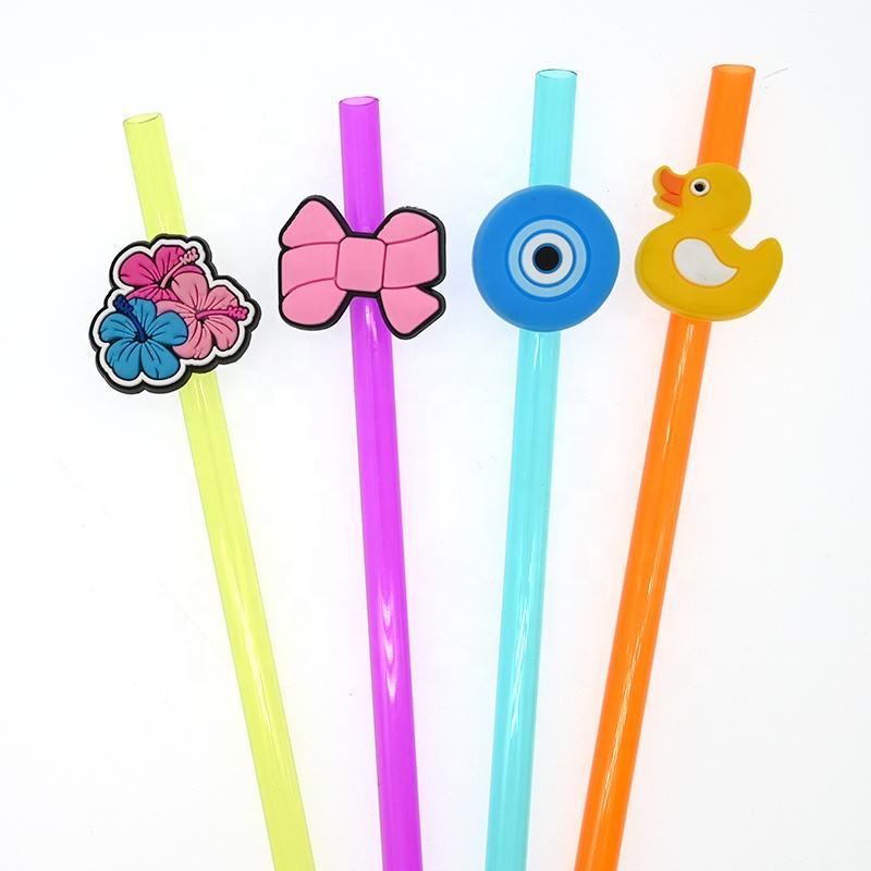 Customizable Cartoon PVC Straw Covers for Fun Mugs