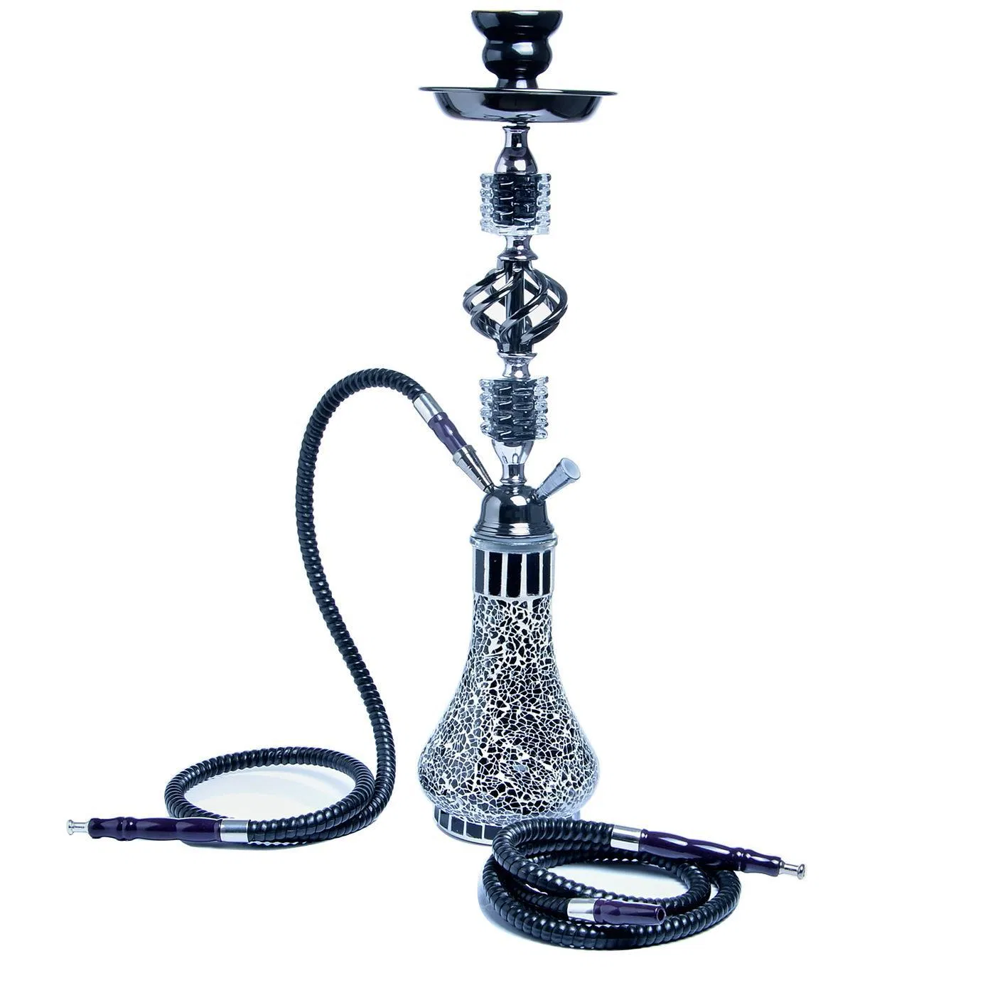 Arabian Shisha Glass Pot Double Pipe Shisha Set Finished Hookah Foreign Trade Shisha
