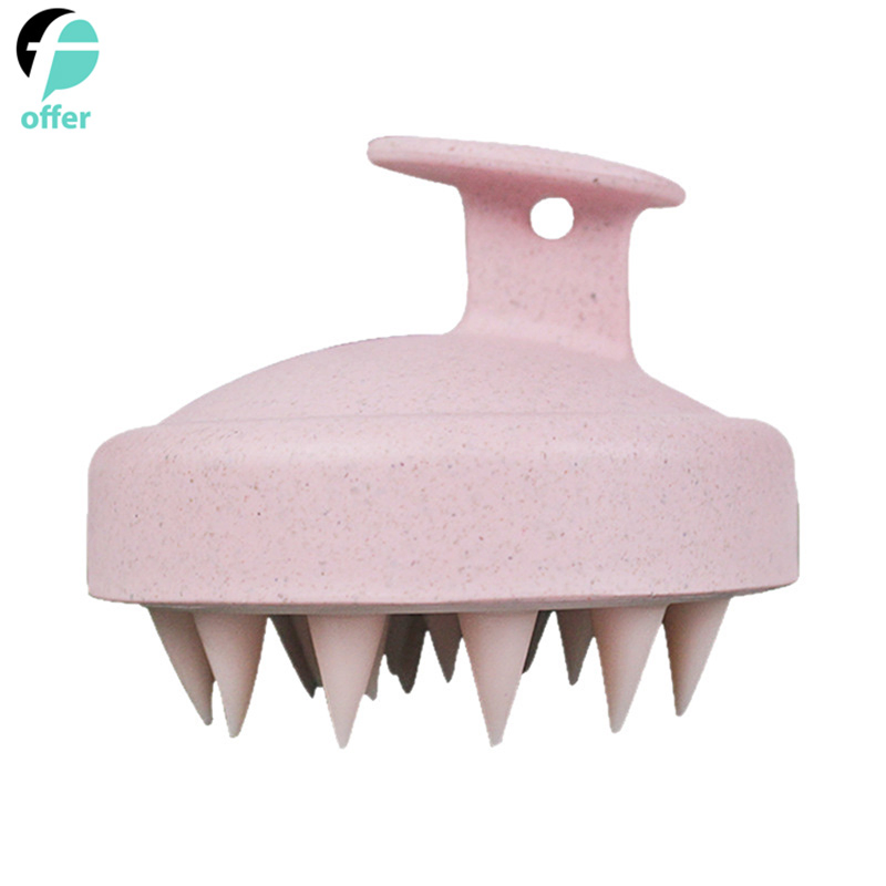 Wheat Straw Silicone Shampoo Brush – Scalp Massager and Hair Cleaning Tool