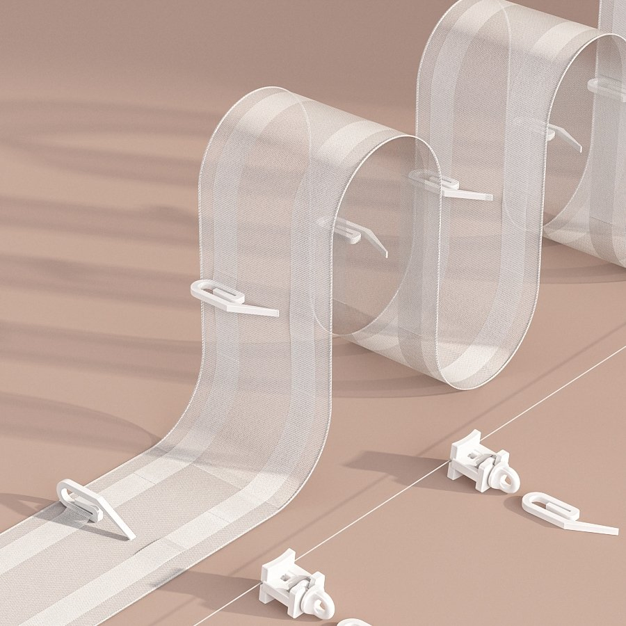 Customized White Ripple Fold Hotel Curtain Rail for Heavy Projects