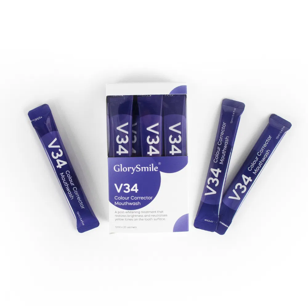 V34 Colour Corrector Mouthwash with 20 Pieces Inside New Arrival V34 Mouthwash Private Label