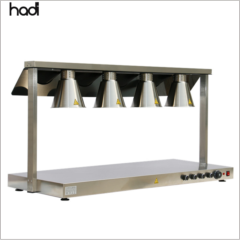 Equipment for Restaurant Keep Meat Halogen Hot Food Warming Insulation Hheater Luxury Golden Bulbs Buffet Station Carving Light Food Warmer with Lamp