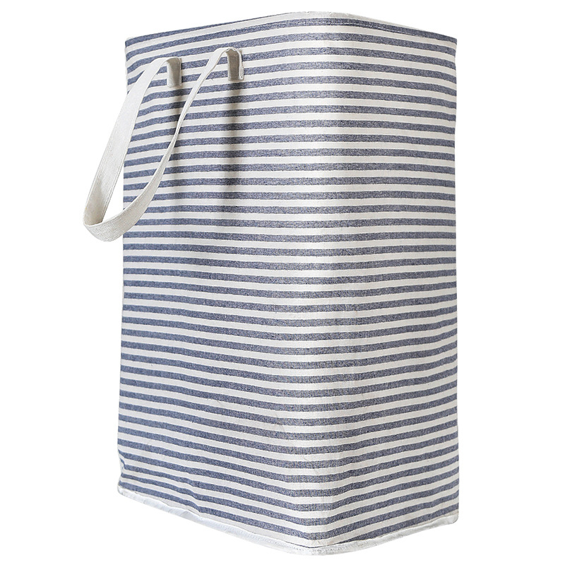 Trendy Striped Canvas Laundry Basket for Stylish Home Organization