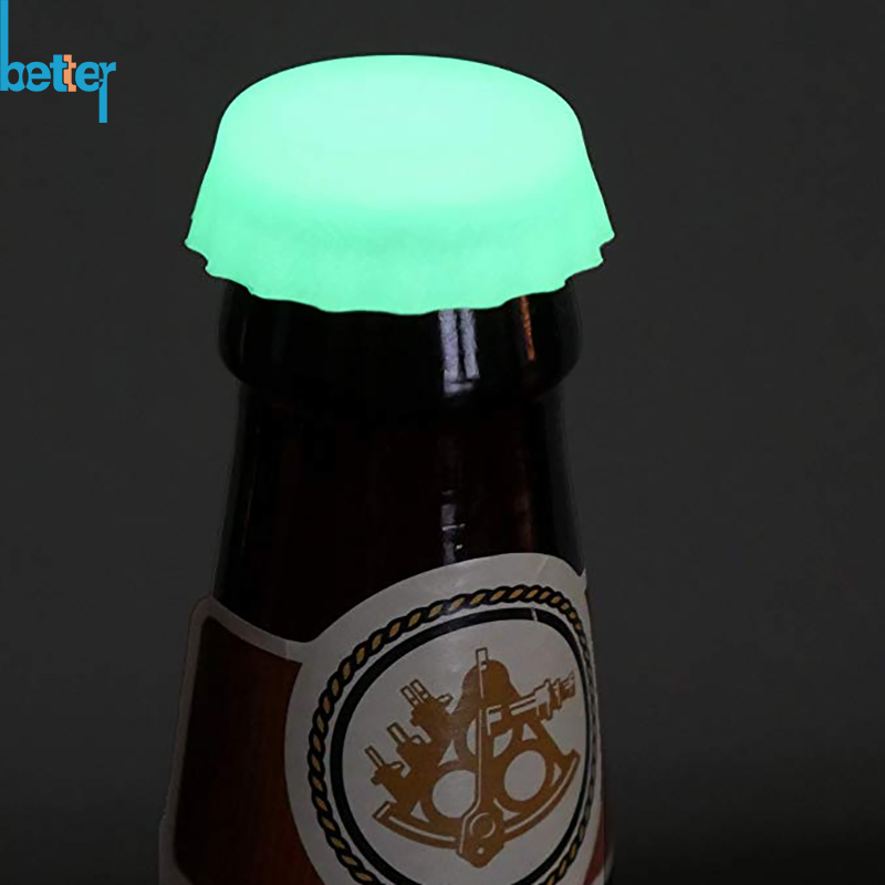 Reusable BPA-Free Silicone Rubber Glow-in-The-Dark Can Covers/Lids with Fluorescent Effect