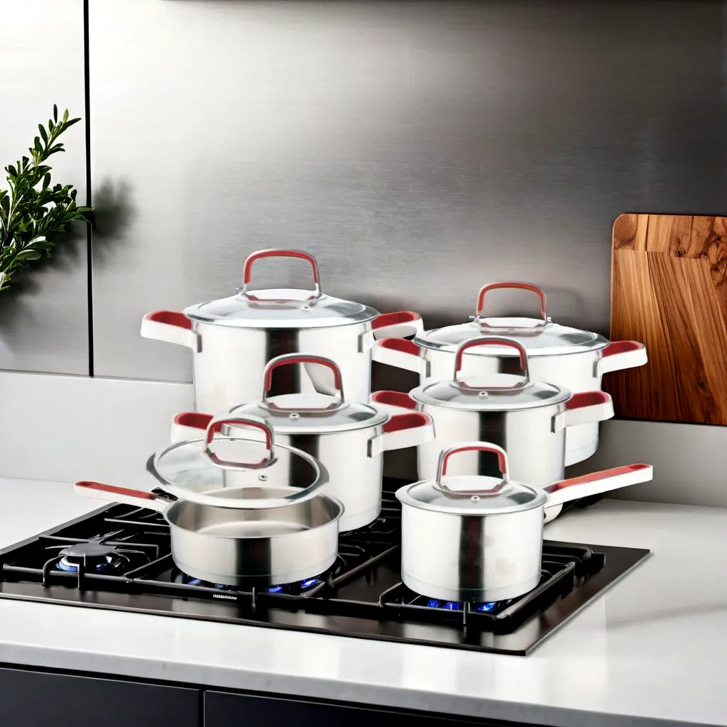 Factory Direct Wholesale 6 PCS Stainless Steel Casserole Saucepan Kitchen Cookware