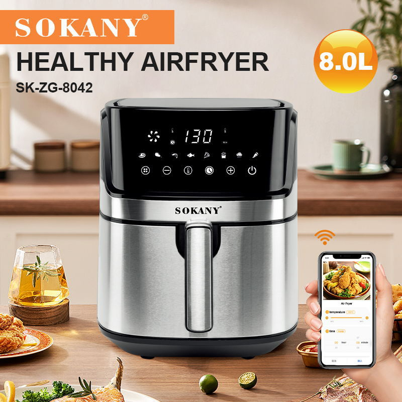 China Factory Smart Air Fryer WiFi Sokany Air Fryer WiFi Air Fryer APP WiFi Dual Air Fryer with WiFi Smart Airfryer with WiFi Wholesale Price