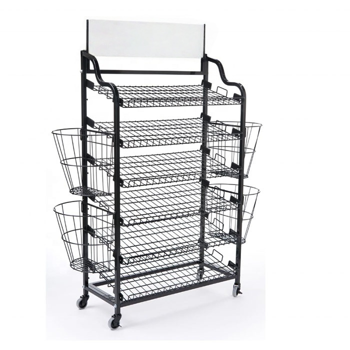 Metal Wire Iron Mesh Flooring Display Grid Rack Custom Wire Mesh Grid Display Rack Shelf