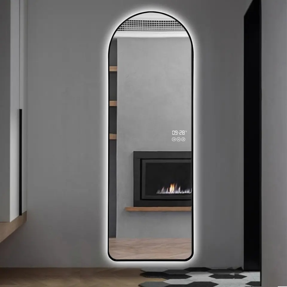Luxury Metal Framed Arched Large Full Length Wall Mirror Salon Wall Mirror Makeup Barber Mirror