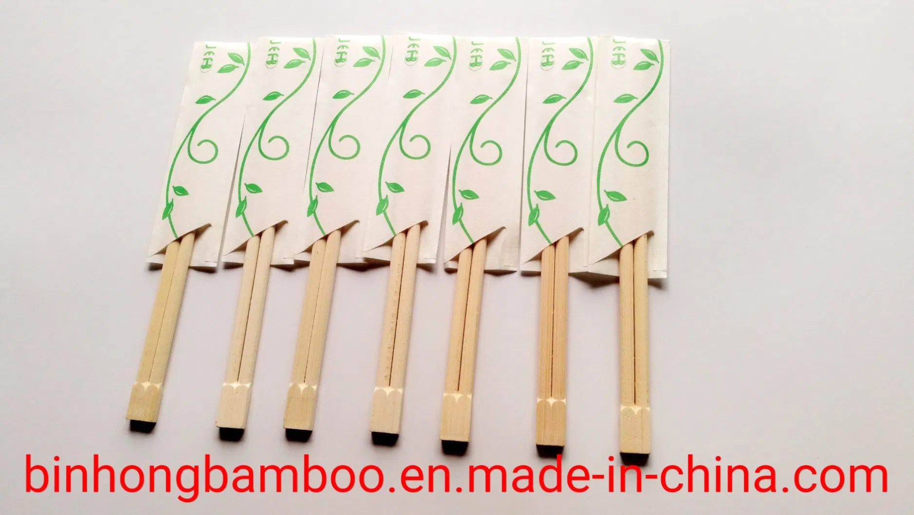 Wholesale Chinese Custom Printed Logo Disposable Round Twin Bamboo Chopsticks for Sale