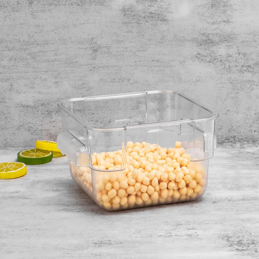 Clear Square Polycarbonate Food Storage Container with Scale Food Pan for Serving Food
