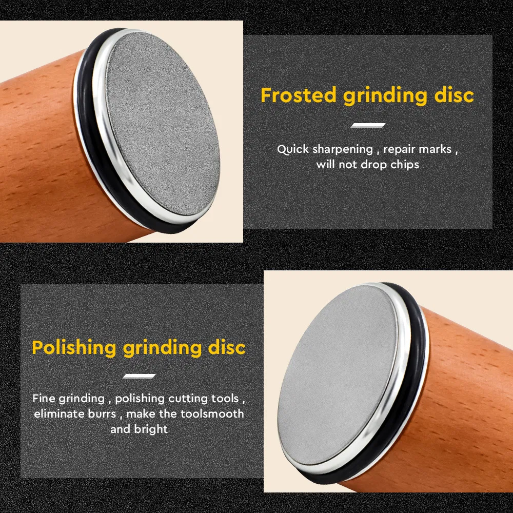 DS-9971R Walnut Rolling Knife Sharpener - 5 Angel Kitchen Knife Sharpener for Razor Sharp Edges Made in China - Easy Knife Sharpening Kit
