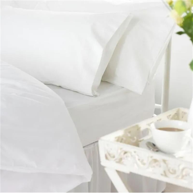 200-Thread Count Polyester Cotton Blend Percale Weave Plain Flat Sheet